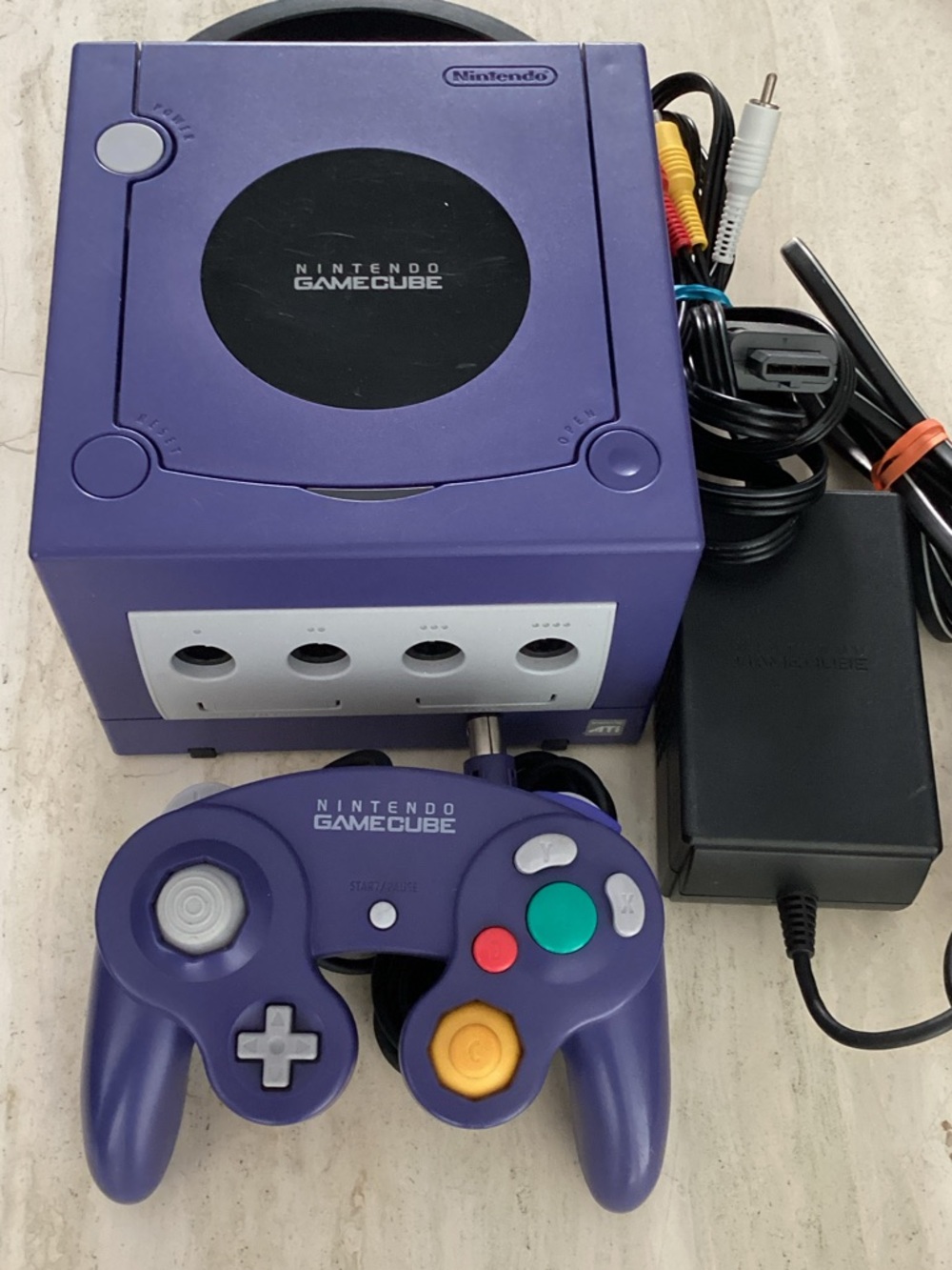 Nintendo GameCube Console and Controller Indigo OEM Working